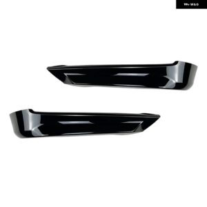 BMW フロントバンパー サイド スポイラー リップ 3シリーズ E90 E91 318I 320I 325I 330I 2005-2008 ベースセダン フォグライト エアベントカバー カナード - Glossy Black