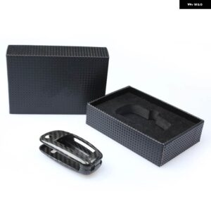 アウディ A3 A4 TT TTS 8J R8 Q3 Q5 Q7 A1 8X RS3 S3 8P A6 S6 カーボンリモートスマート自動折りたたみキーフォブケースシェルカバー キャップ - black
