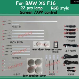 BMW 高度な銀色パネル X5 F15 X6 F16 BO ツイーターミッドレンジ高音 スピーカー カバー ロゴなしドア 装飾 ホーン マウント - X6 F16 style 1