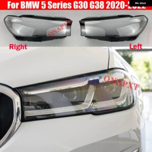 BMW 自動キャップ 5シリーズ G30 G38 2020-2022 ヘッドライト カバー ガラスレンズシェルケース ヘッドライト ランプ シェード - Left