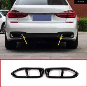 BMW 2個 ブラックマフラーカバー トリム 7シリーズ G11 G12 730 740 750LI 2016 2017 2018 - M Sport Model2