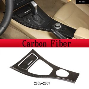 BMW LHD 3シリーズ E90 E92 E93 2005-12 ABS カーボン/センター コンソール ギアシフト フレーム パネル ステッカー カーアクセサリー - 05-07 Carbon Fiber
