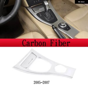 BMW LHD 3シリーズ E90 E92 E93 2005-12 ABS カーボン/センター コンソール ギアシフト フレーム パネル ステッカー カーアクセサリー - 05-07 Silver