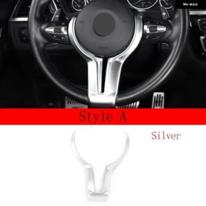 BMW F20 F22 F21 F30 F32 F33 F36 F06 F12 F13 X5 F15 X6 F16 M スポーツ カーボン ステアリング ホイール トリム カー アクセサリー - Style A Silver