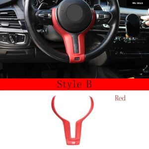 BMW F20 F22 F21 F30 F32 F33 F36 F06 F12 F13 X5 F15 X6 F16 M スポーツ カーボン ステアリング ホイール トリム カー アクセサリー - style B Red