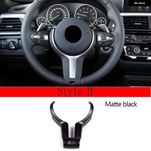 BMW F20 F22 F21 F30 F32 F33 F36 F06 F12 F13 X5 F15 X6 F16 M スポーツ カーボン ステアリング ホイール トリム カー アクセサリー - Style B Matte black