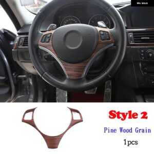 BMW 1シリーズ 3シリーズ E87 E90 E92 2004-2012 ステアリングホイール 装飾 カバー トリム フレーム ステッカー カーアクセサリー - Style2 PineWoodGrain