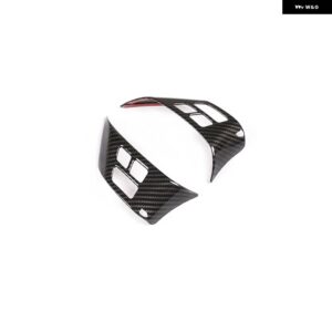 BMW 2個 X1 E84 2010-2013 E90 E92 3シリーズ 2005-2012 ABS クロームステアリングホイール ボタン フレーム アクセサリー - carbon fiber