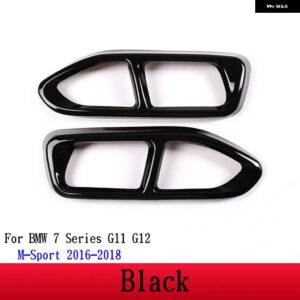 BMW 2個 ステンレスマフラーカバー トリム 7シリーズ G11 G12 730 740 750LI 2009-2020 カーアクセサリー - M Sport 16-185