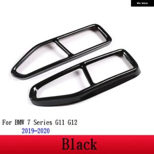 BMW 2個 ステンレスマフラーカバー トリム 7シリーズ G11 G12 730 740 750LI 2009-2020 カーアクセサリー - For 2019-20206