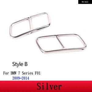 BMW 2個 ステンレスマフラーカバー トリム 7シリーズ G11 G12 730 740 750LI 2009-2020 カーアクセサリー - For 2009-2014