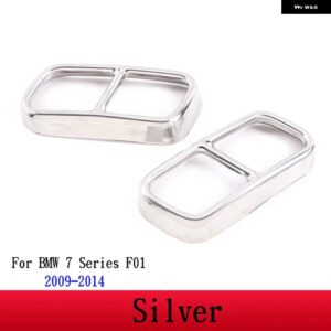 BMW 2個 ステンレスマフラーカバー トリム 7シリーズ G11 G12 730 740 750LI 2009-2020 カーアクセサリー - For 2009-20142