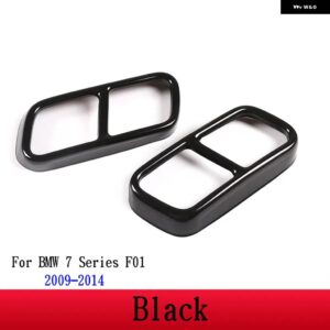 BMW 2個 ステンレスマフラーカバー トリム 7シリーズ G11 G12 730 740 750LI 2009-2020 カーアクセサリー - For 2009-20143