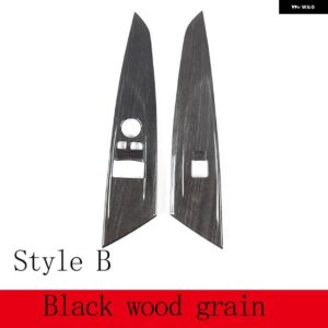 BMW 4シリーズ G22 G23 G26 2020-2023 ABS カーボン/ブラック窓リフト ボタン 装飾 ステッカー インテリア アクセサリー - Style B Black grain