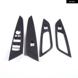 BMW 4シリーズ G22 G23 G26 2020-2023 ABS カーボン/ブラック窓リフト ボタン 装飾 ステッカー インテリア アクセサリー - 4 door Carbon Fiber