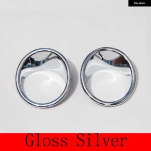 BMW 2個 X5 F15 2014-2018 ABS クローム/カーボン/ブラックフロント フォグランプ 装飾 カバー トリム カーアクセサリー - gloss silver