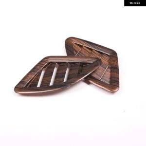 BMW 2 パック ABS クロームカーボン ダッシュボード サイド空調ベントカバー トリム X1 F48 2016-2019 カーアクセサリー - Pine Wood Grain