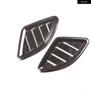 BMW 2 パック ABS クロームカーボン ダッシュボード サイド空調ベントカバー トリム X1 F48 2016-2019 カーアクセサリー - Black Wood Grain
