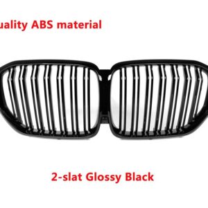 BMW 交換用フロント ラジエーター グリル フード ABS 1 スラット X5 G05 X5M F95 201--2022 カー スタイリング フロントバンパー レーシンググリル - 2 slat gloss black