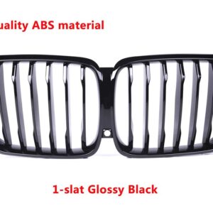 BMW 交換用フロント ラジエーター グリル フード ABS 1 スラット X5 G05 X5M F95 201--2022 カー スタイリング フロントバンパー レーシンググリル - 1 slat gloss black