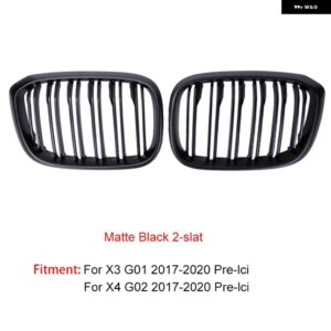 BMW フロントキドニーグリル X3 G01 G08 X4 G02 2018-2021PRE-LCI ABS グロスブラック M-トリカラー レーシンググリル 交換用カー スタイリング - 2 slat matte black