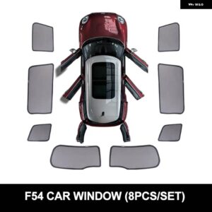 磁気サイドリアサン シェード ミニクーパー F54 F55 F60 R60 バイザー カーテンクールダウンカバー 日焼け止め断熱カーアクセサリー - F54(8PCS)