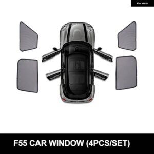 磁気サイドリアサン シェード ミニクーパー F54 F55 F60 R60 バイザー カーテンクールダウンカバー 日焼け止め断熱カーアクセサリー - F55(4PCS)