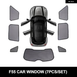 磁気サイドリアサン シェード ミニクーパー F54 F55 F60 R60 バイザー カーテンクールダウンカバー 日焼け止め断熱カーアクセサリー - F55(7PCS)