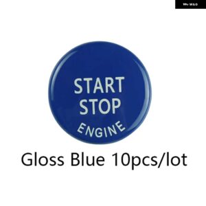 BMW 10個 スタートストップ エンジン ボタン交換カバー X1 X5 E70 X6 E71 Z4 E89 3 5シリーズ E90 E91 E60 キー トリム キャップスイッチキット - 10 pcs Gloss Blue