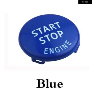 BMW 10個 スタートストップ エンジン ボタン交換カバー X1 X5 E70 X6 E71 Z4 E89 3 5シリーズ E90 E91 E60 キー トリム キャップスイッチキット - 10 pcs Blue