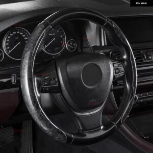 テスラ ハイエンドでエレガントな木目調 ステアリングホイール カバー モデルY モデル S モデル3 モデル X - black