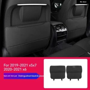 BMW VTEAR カーシート リアアンチキックパッド インテリア 詳細 汚れ防止マット アクセサリー X5 X6 X7 2019-2022 G05 G06 G07 - black