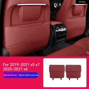 BMW VTEAR カーシート リアアンチキックパッド インテリア 詳細 汚れ防止マット アクセサリー X5 X6 X7 2019-2022 G05 G06 G07 - red