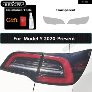 テスラ ティントスモークブラックフィルムクリア TPU ステッカー アクセサリー 2個 モデル3 X Y S ヘッドライト - Model Y Taillight T