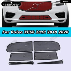 ボルボ ステンレスフロント グリル インサートネット防虫メッシュカバー トリム XC60 2018 2019 2020スポーツ - 1