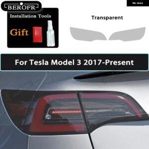 テスラ ヘッドライト ティントスモークブラックフィルムクリア TPU ステッカー アクセサリー モデル3 X Y S 2個 - Model 3 Taillight T