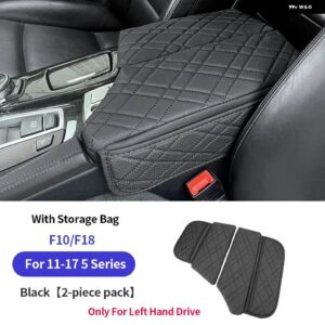 BMW 中央アームレストパッド 収納 袋 G30 G38 F10 F11 F15 F16 G05 G06 X5X6X7 G32 6GT LHD オートセンターアームレストマット アクセサリー - F10 F11 F18 Black