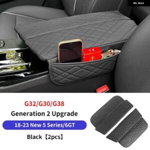 BMW 中央アームレストパッド 収納 袋 G30 G38 F10 F11 F15 F16 G05 G06 X5X6X7 G32 6GT LHD オートセンターアームレストマット アクセサリー - G30 G38 G32 Black