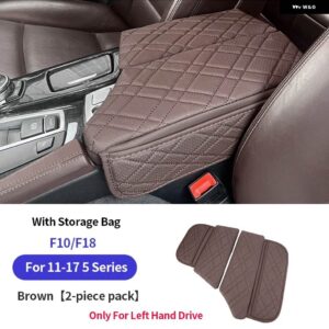 BMW 中央アームレストパッド 収納 袋 G30 G38 F10 F11 F15 F16 G05 G06 X5X6X7 G32 6GT LHD オートセンターアームレストマット アクセサリー - F10 F11 F18 Brown