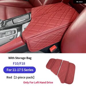 BMW 中央アームレストパッド 収納 袋 G30 G38 F10 F11 F15 F16 G05 G06 X5X6X7 G32 6GT LHD オートセンターアームレストマット アクセサリー - F10 F11 F18 Red