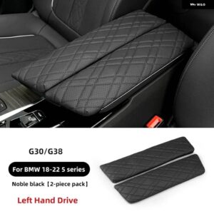 BMW 2PC アームレスト ボックス パッド 自動中央アームレスト ボックス カバー マット インテリア スタイリング アクセサリー G30 G38 G32 6GT 2018-2023 - Upgrade G30G38 Black