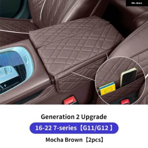 BMW PU 中央アームレスト ボックス カバー パッド 自動センターアームレスト オーガナイザー アクセサリー G30 G38 G32 X5X6 X7 G05 G06 G07 G11 G12 LHD - G11 G12 Brown