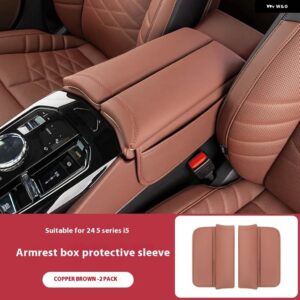 BMW 24 5シリーズ I5 センター コンソール アームレストブースターパッド インテリア 収納 アームレスト ボックス クッション ハイトナー セントラ ル - brown