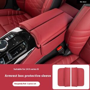 BMW 24 5シリーズ I5 センター コンソール アームレストブースターパッド インテリア 収納 アームレスト ボックス クッション ハイトナー セントラ ル - red