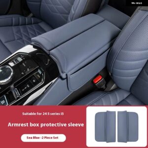 BMW 24 5シリーズ I5 センター コンソール アームレストブースターパッド インテリア 収納 アームレスト ボックス クッション ハイトナー セントラ ル - blue