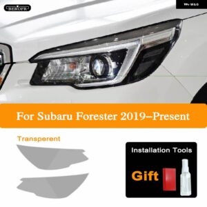 スバル ヘッドライト ティントフィルムスモークブラッククリア TPU ライト ステッカー フォレスター 2019 2020 2013-ON アク - 2019-2020　t