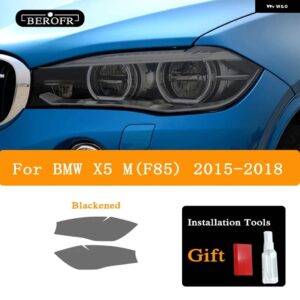 BMW 2個 X5 F15 M F85 G05 ヘッドライト ティントブラックフィルムビニールクリア TPU ステッカー アクセサリー - X5 M 15-18 B