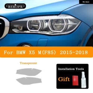 BMW 2個 X5 F15 M F85 G05 ヘッドライト ティントブラックフィルムビニールクリア TPU ステッカー アクセサリー - X5 M 15-18 T