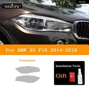 BMW 2個 X5 F15 M F85 G05 ヘッドライト ティントブラックフィルムビニールクリア TPU ステッカー アクセサリー - F15 14-18 T