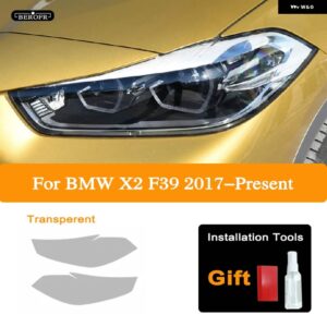 BMW X2 F39 2017-現在 ヘッドライト ティントスモークブラックフィルムビニールクリア TPU ステッカー アクセサリー - Transparent